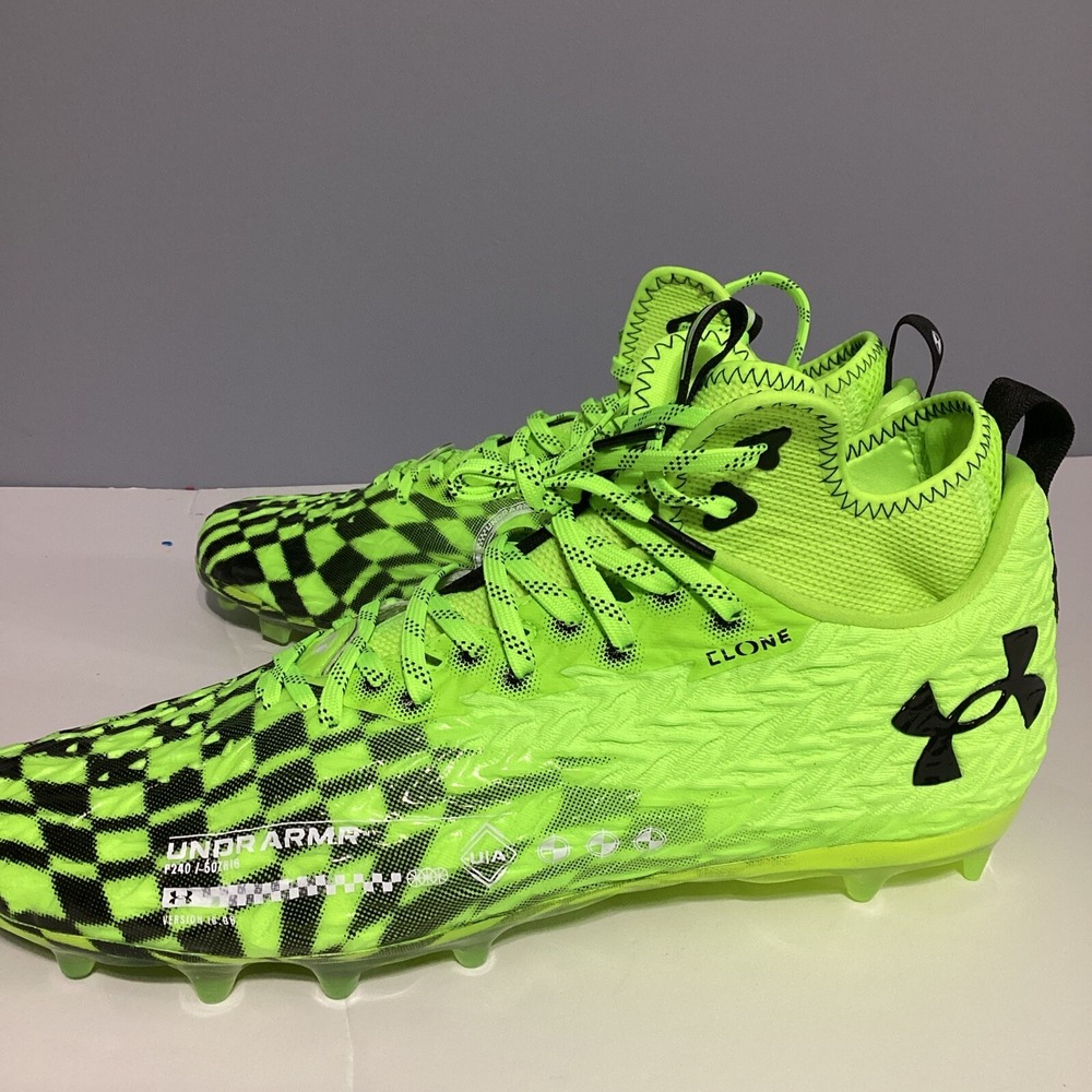 Under Armour Men's Football Cleats Spotlight Clone Green/Black 3026336 SZ 13 - Picture 8 of 8